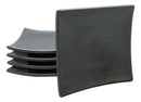 Pack Of 5 Black Tetsu Kesho Collection Square Appetizer Dessert Salad Plates