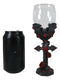Gothic Macabre Flying Bat Cathedric Cross With Red Gems And Roses Wine Goblet