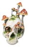 Large Day Of The Dead Toadstool Mushrooms And Moss Fungi Skull Figurine 11.5"H