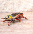 Brown Firefly Lightning Enameled Pewter Austrian Crystals Trinket Jewelry Box