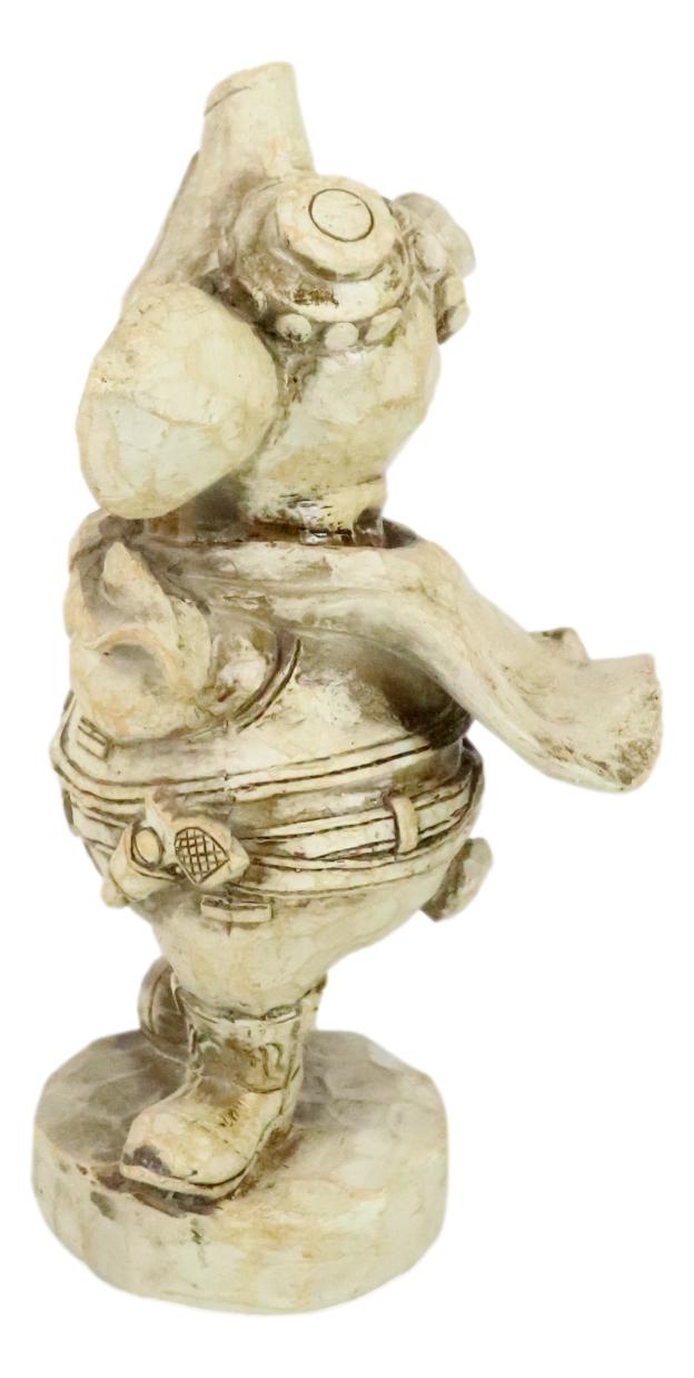 When Pigs Fly Steampunk Air Craft Pilot Aviator Pig Faux Wood Rustic Figurine