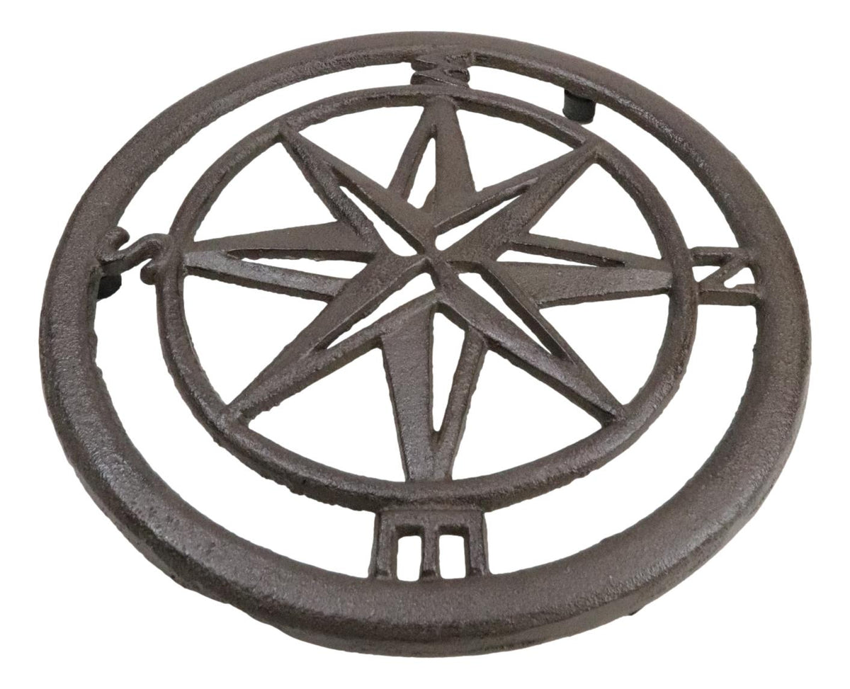 Rustic Cast Iron Polaris Northern Star Table Or Wall Trivet Symbol Of Good Luck