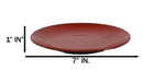 Set Of 6 Traditional Solid Red Black Melamine Salad Appetizer Round Plates 7"D