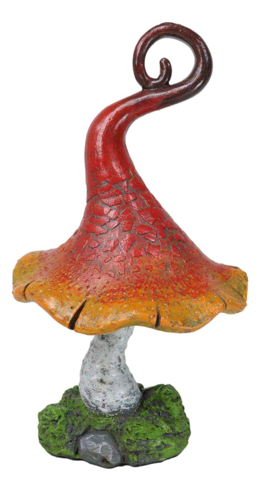 Enchanted Fairy Garden Whimsical Forest Cottage Crooked Mushroom Figurine 9"H