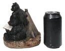 Bedtime Story Bear Family Camping Figurine Black Bears by Tent Forest Scene