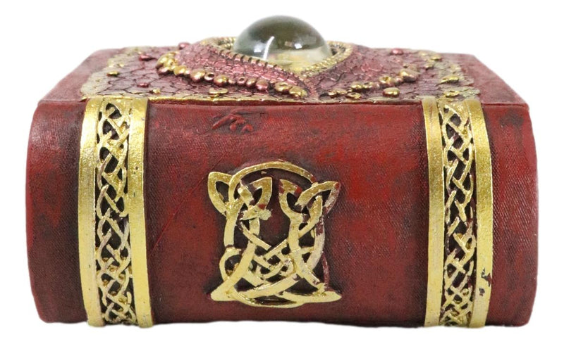 Celtic Knotwork Eye Of The Dragon With Scales Red Trinket Book Box Figurine