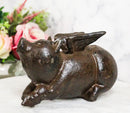 Pack Of 2 Cast Iron Whimsical Flying Winged Angel Pig Sculpture Paperweight 5"L