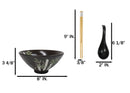 Green Bamboo Forest Black Ceramic Ramen Bowl Soup Spoon Chopsticks And Rest Set