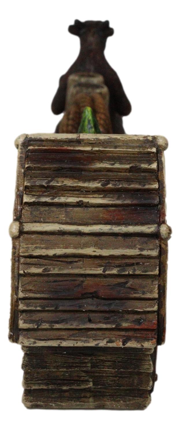 Western Welcome Sign Barn Horseshoe Pine Tree Ropes Cowboy Cow Desktop Figurine