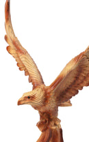 Majestic Soaring Bald Eagle Figurine – Faux Wood Carved Look Patriotic Statue
