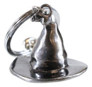 Set Of 2 Metal Wicca Occult Magic Witch Hat With Bell Keychains Key Rings
