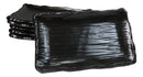 Pack Of 6 Black Kokuyo Minimalist Ceramic Rectangular Wavy Sushi Plates 8.75"L