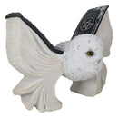 Arctic Magic White Snow Owl Flapping Its Pentagram Spellbook Wings Figurine