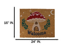 Welcome Toadstool Mushroom Home Wicca Coir Coconut Fiber Floor Mat Doormat 24"L