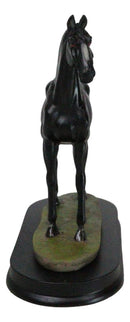 Equine Thoroughbred Pride Black Beauty Horse Steed Model Figurine On Base Stand