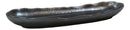 Pack Of 3 Black Tetsu Kesho Ceramic Wavy Oblong Long Serving Platter 13.25"L