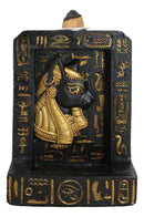 Egyptian Goddess Of Protection Bastet Hieroglyphs Backflow Incense Burner Decor