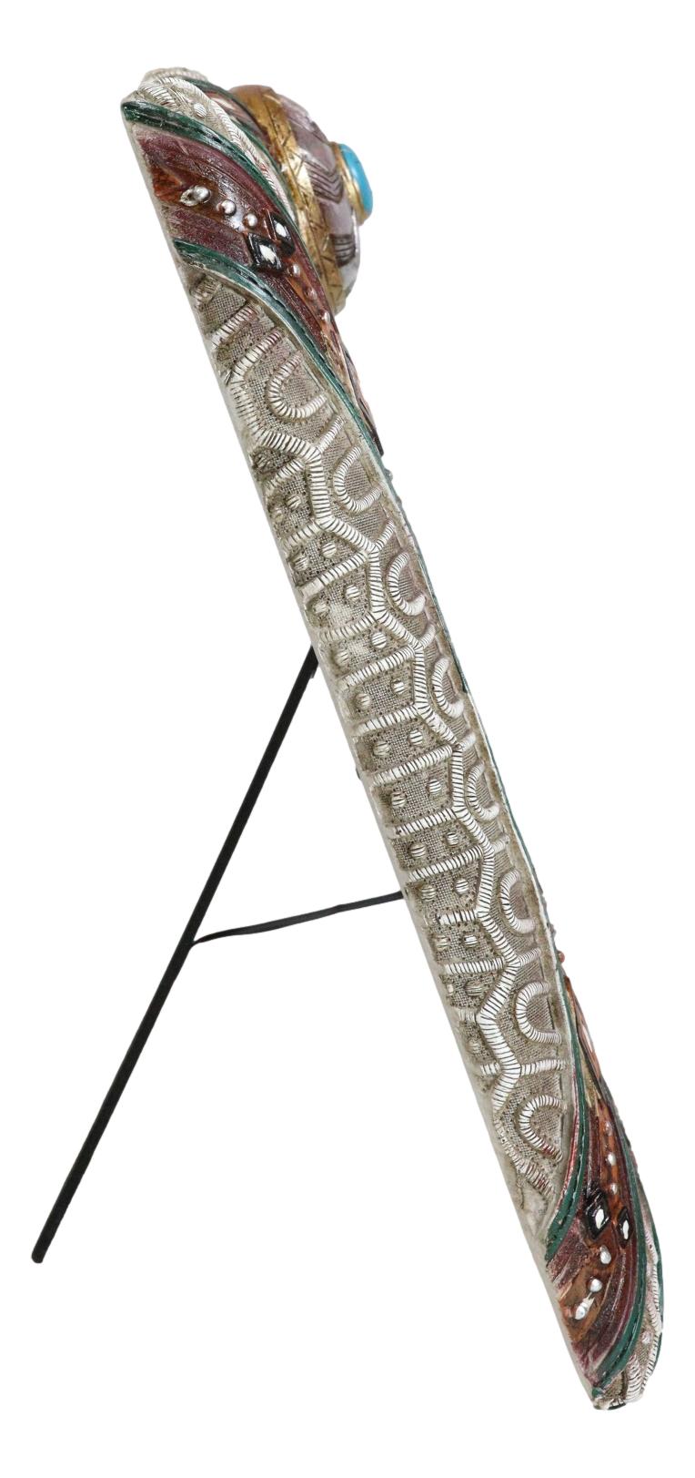 Rustic Southwest Silver Concho Turquoise Gem Tribal Patterns Picture Frame 5"X7"