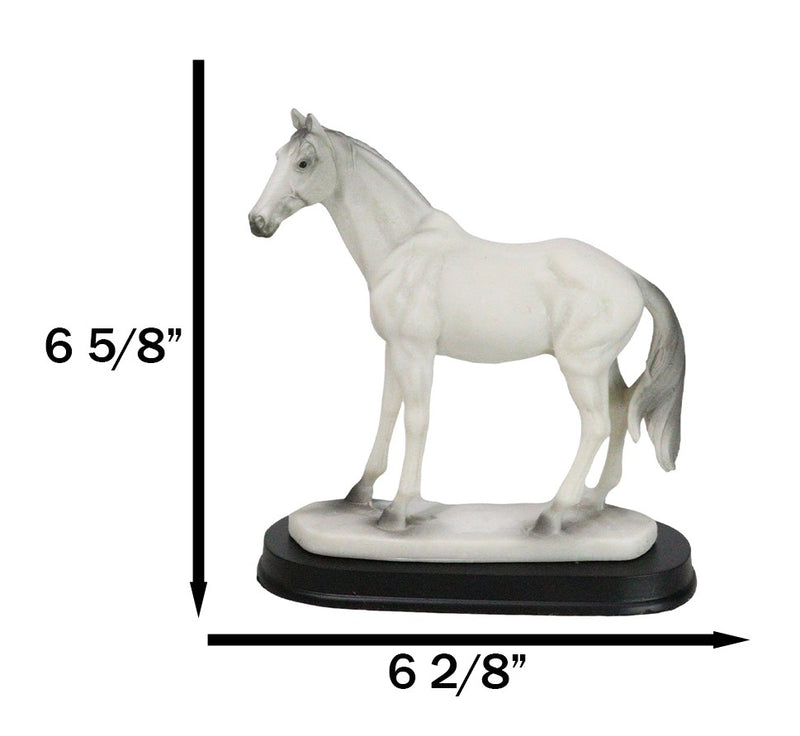 Equine Rare Breed Camarillo White Horse Steed Model Figurine On Base 6.25"L