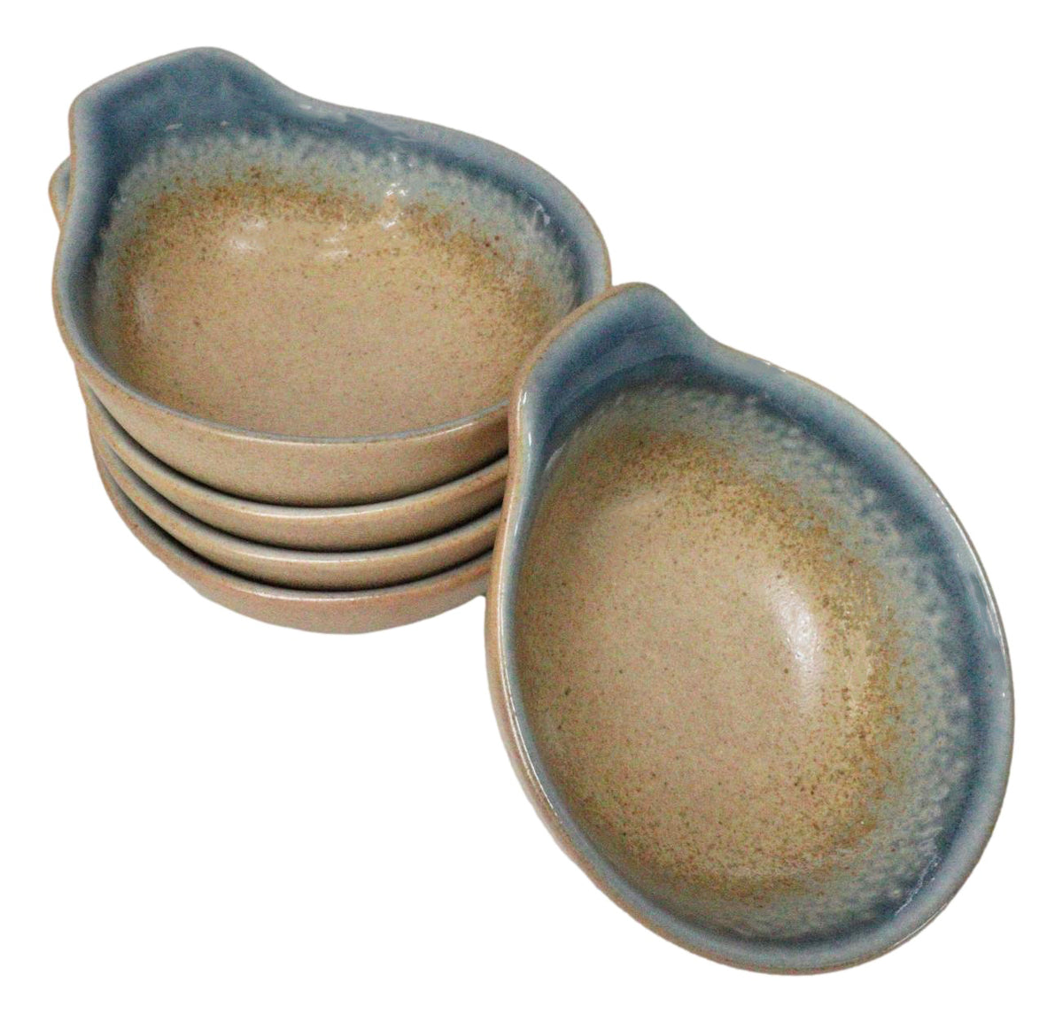 Pack Of 5 Blue River Ao Nagashi Small Ponzu Miso Soup Bowls With Handle 5oz