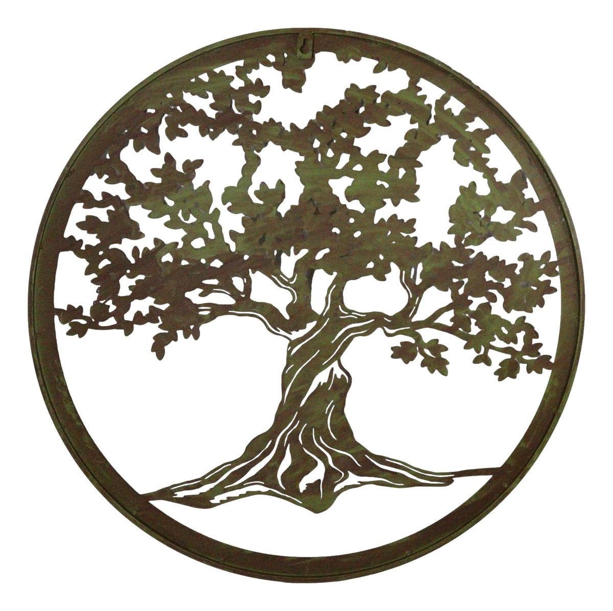 Green 24"D Oversized Celtic Tree of Life Medallion Metal Wall Circle Plaque