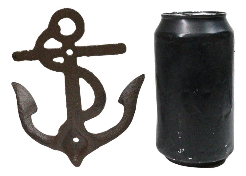 Set Of 4 Cast Iron Rustic Marine Sea Sailor Ship Anchor Double Wall Coat Hooks