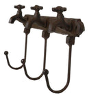 Cast Iron Vintage Rustic Farmhouse Sink Faucets 3 Pegs Triple Wall Hook Hangers