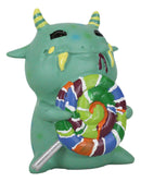 Ebros Gift Green Mogu Monster With Lollipop Sweet Tooth Hypnotic Alien Figurine