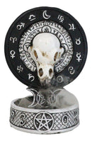 Gothic Raven Skull Triple Moon Astrology Zodiac Backflow Incense Cone Burner