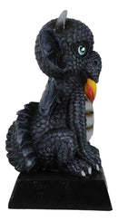 Fantasy Black Onyx Koan Cartoon Chibi Dragon Figurine Dragon With Girl Tattoo