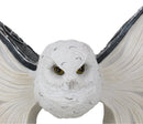 Arctic Magic White Snow Owl Flapping Its Pentagram Spellbook Wings Figurine