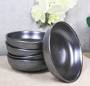 Pack Of 5 Black Tetsu Kesho Ceramic Collection Shallow Bowl Or Deep Plates 10oz