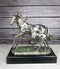 Western Horse and Foal Chrome Electroplated Resin Figurine With Museum Base