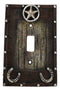 Set Of 2 Rustic Western Star Lucky Horseshoes Single Toggle Switch Plate Covers