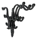 Cast Iron Victorian Swivel Wall Hook Rustic Black 4 Arm Rotating Coat & Hat Rack