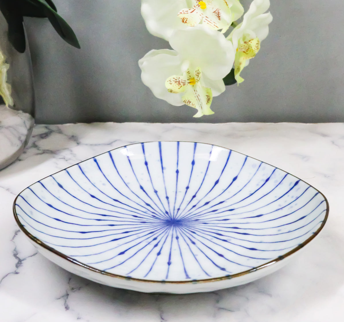Pack Of 6 Fubuki Tokusa Made In Japan Round Flair Appetizer Shallow Bowls Plates