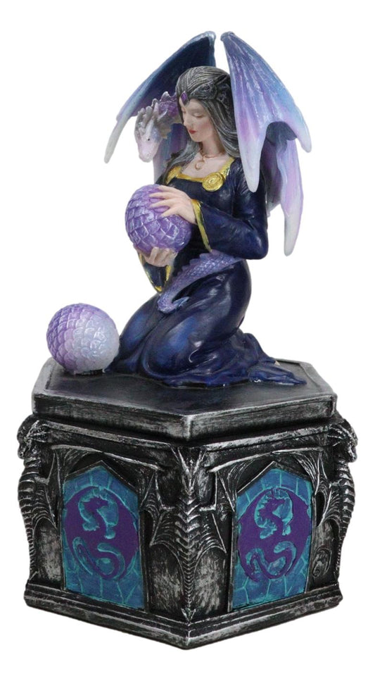 Fantasy Four Seasons Spring Friendship Fairy With Dragon Decorative Box Figurine