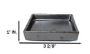 Set Of 6 Black Iron Clay Tetsu Kesho Ceramic Square Condiment Sauce Dishes 2oz