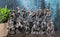 Set of 12 Medieval Armored Cavalry Horse Knights in Suit of Armor Figurines