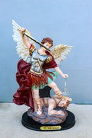 Saint Michael Archangel Defeating Satan With Sword And Justice Scales Statue 12.5"