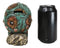 Faux Leather Turquoise Floral Scrollwork with Layered Cross Skull Money Bank