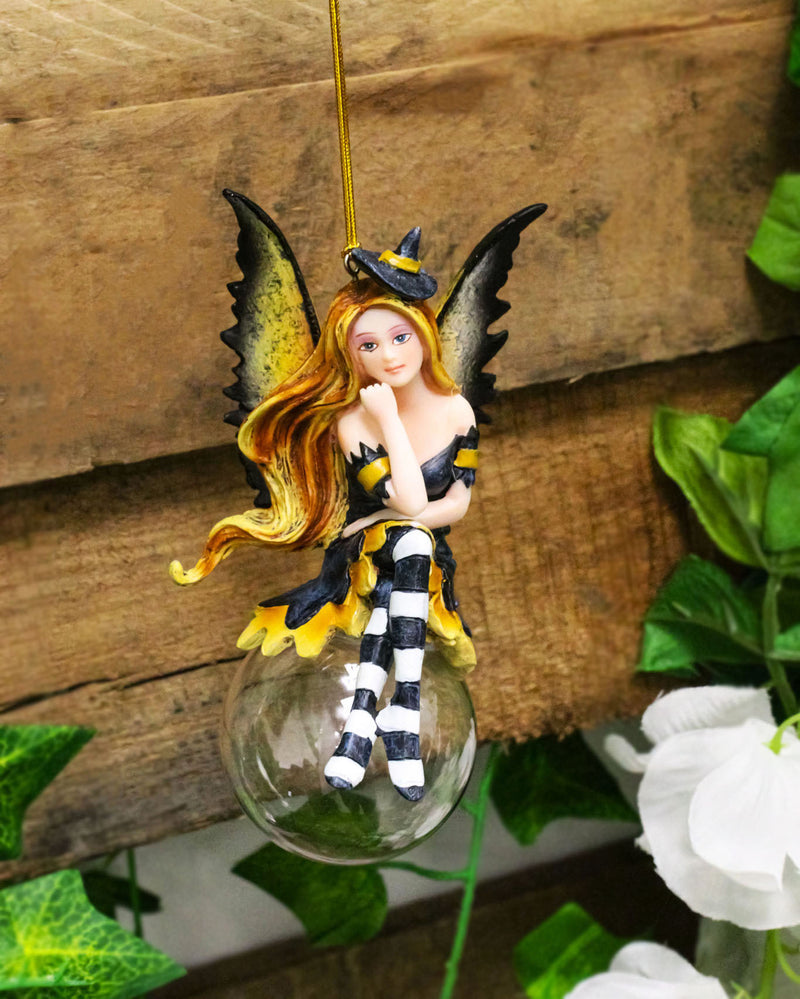 Cordelia Autumn Witch Bubble Rider Fairy Ornament Amy Brown Holiday Collection