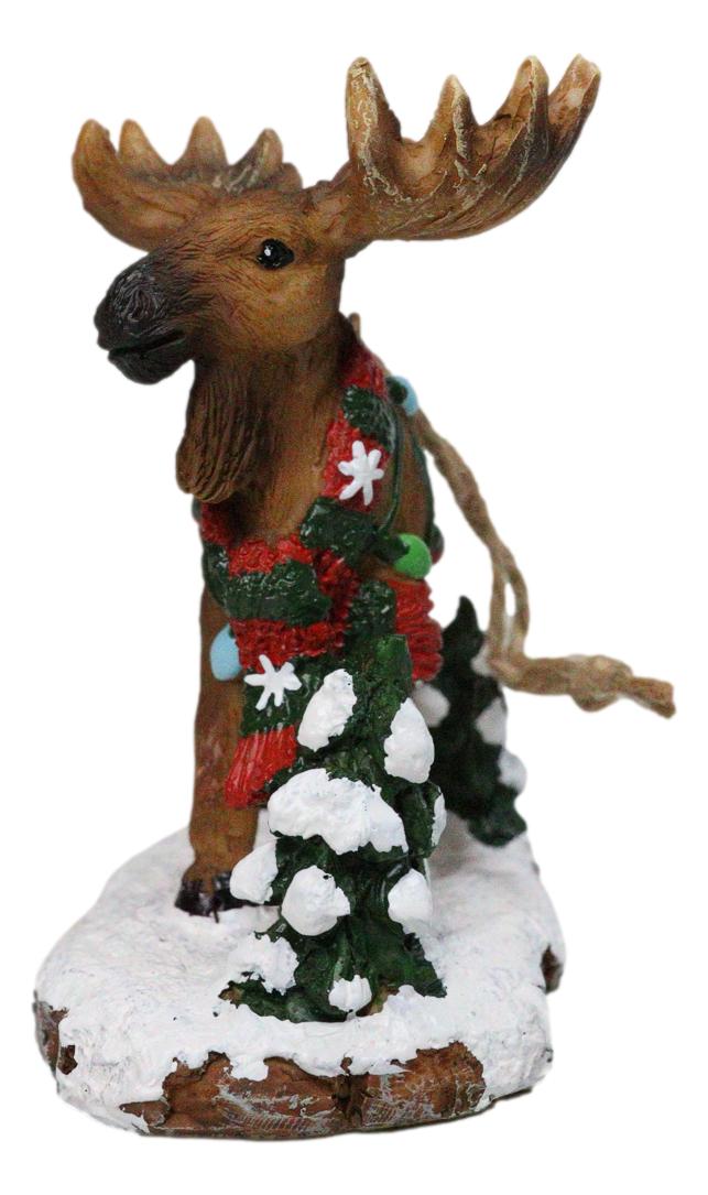 Christmas Moose Hanging Ornament Festive Elk Deer Colorful Holiday String Lights