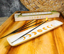 Cream White Ceramic Celestial Astrology Moon Phase Incense Catcher Holder Dish