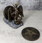 Wicca Occult Sabbatic Goat Baphomet Sitting On Globe Round Coaster Figurine Set