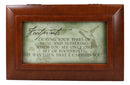 Footprints Inspirational God Carried You Polished Burlwood Musical Trinket Box