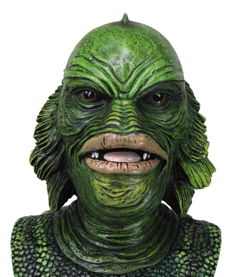 Green Horror Gill-Man Black Lagoon Swamp Monster Creature Head Bust Figurine