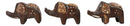 Balinese Wood Handicrafts Tail To Tail Elephant Miniature Figurines Set 2.75"L