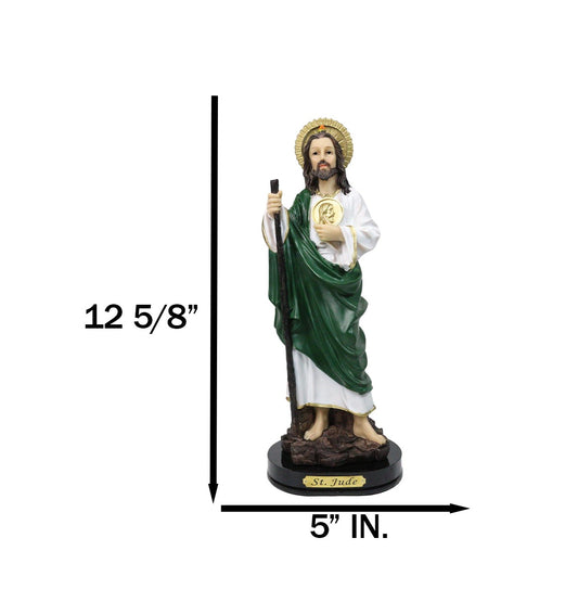 Catholic Apostle Saint Jude Thaddeus On Holy Spirit Fire Figurine With Base 12"H