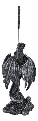 Fantasy Gothic Climbing Double Dragon And Excalibur Sword Letter Opener Figurine